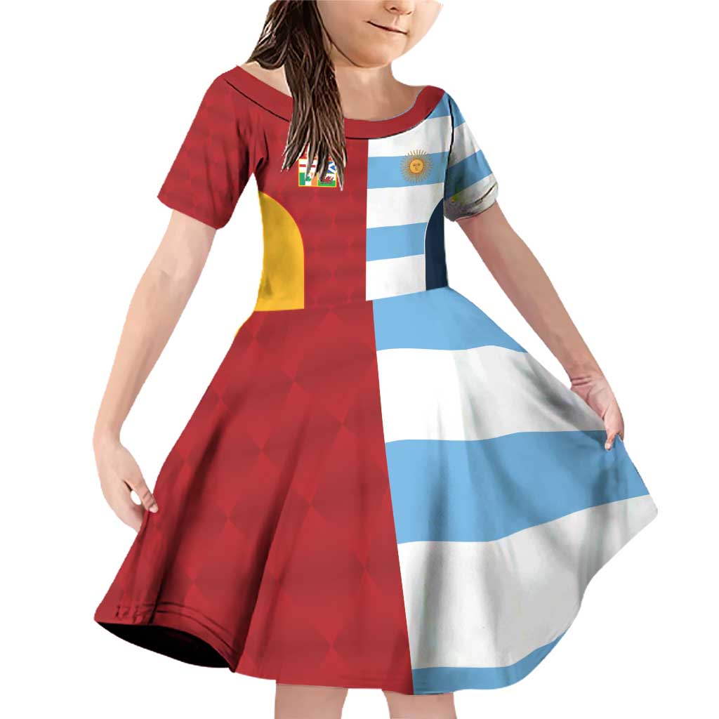 Custom British Lions-Argentina Family Matching Off Shoulder Short Dress and Hawaiian Shirt Sporty Style