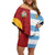 Custom British Lions-Argentina Family Matching Off Shoulder Short Dress and Hawaiian Shirt Sporty Style