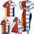 Custom British Lions-Argentina Family Matching Short Sleeve Bodycon Dress and Hawaiian Shirt Sporty Style
