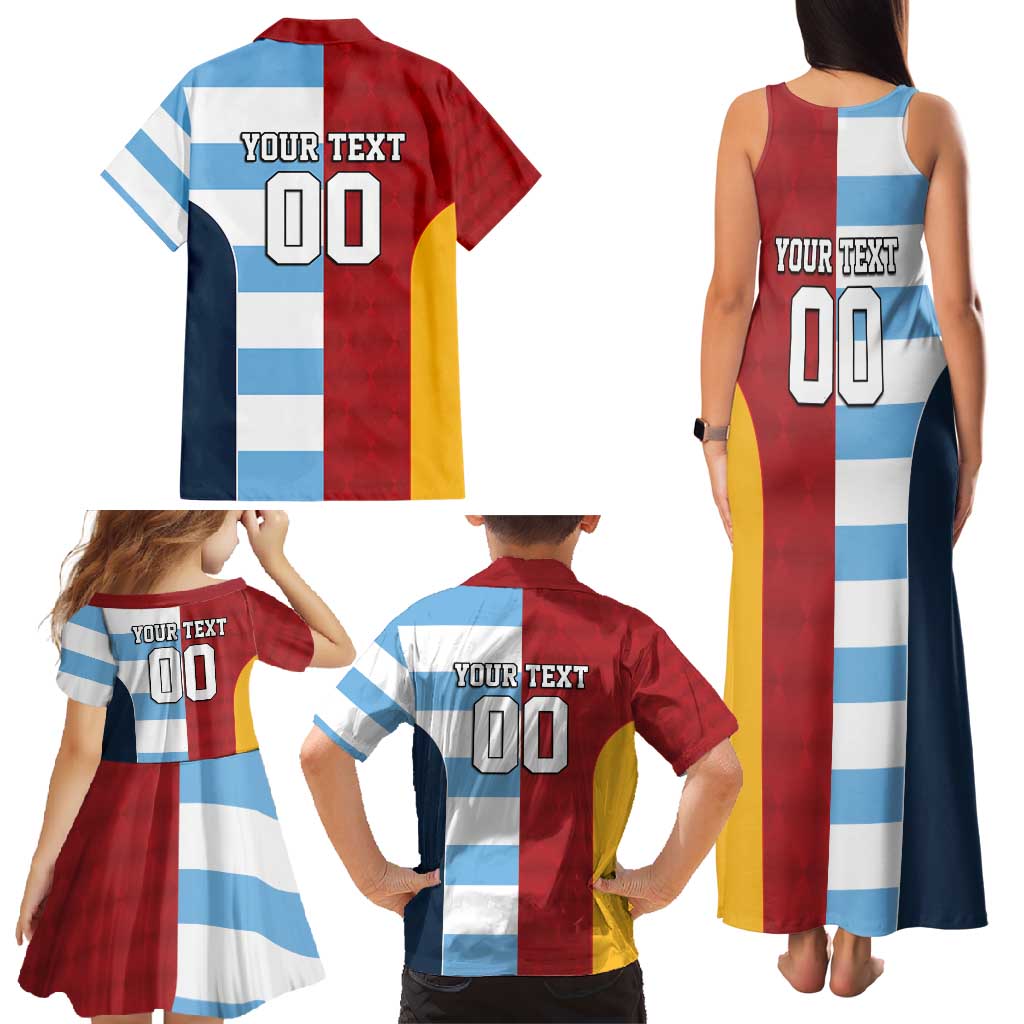 Custom British Lions-Argentina Family Matching Tank Maxi Dress and Hawaiian Shirt Sporty Style