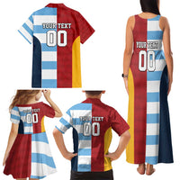 Custom British Lions-Argentina Family Matching Tank Maxi Dress and Hawaiian Shirt Sporty Style