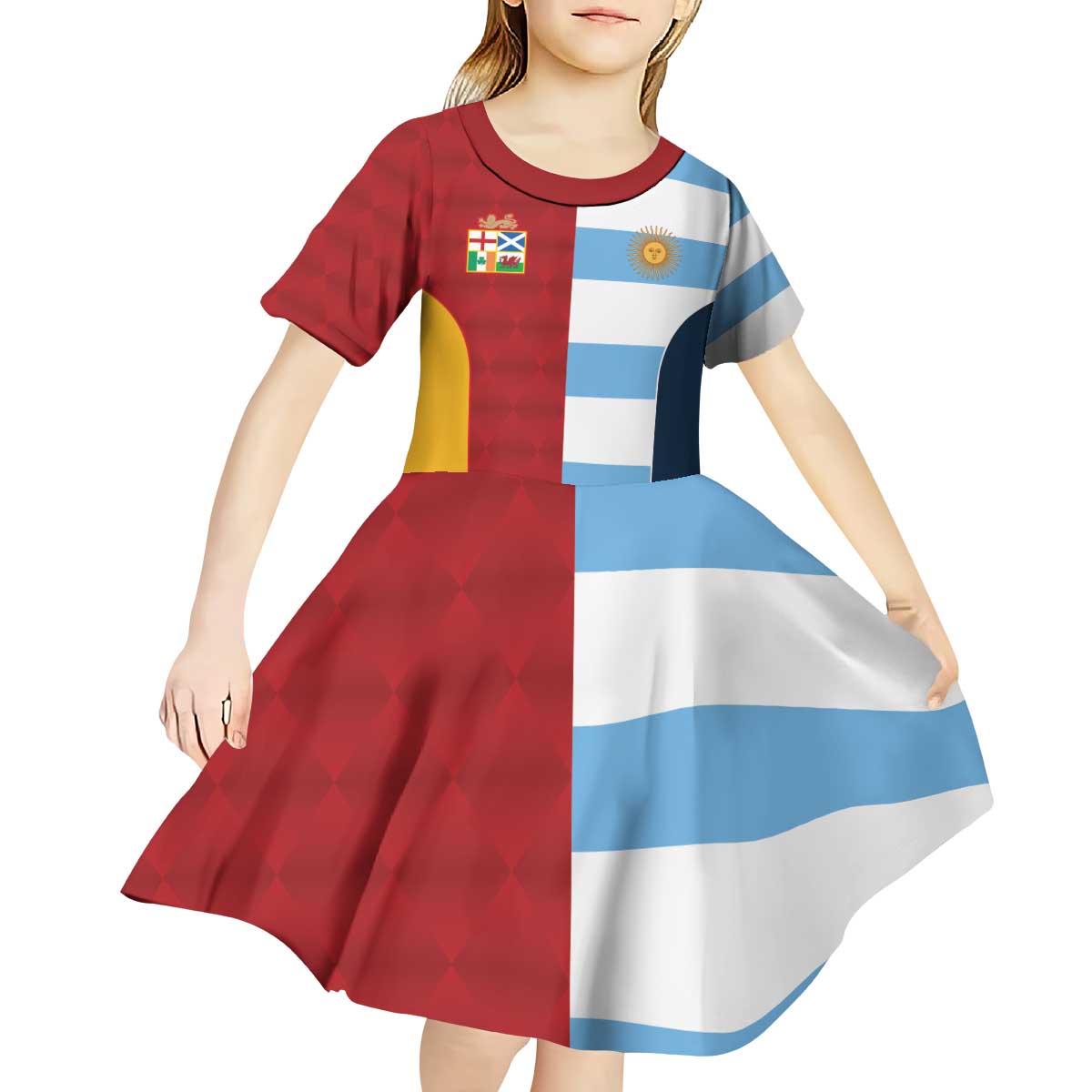 Custom British Lions-Argentina Kid Short Sleeve Dress Sporty Style