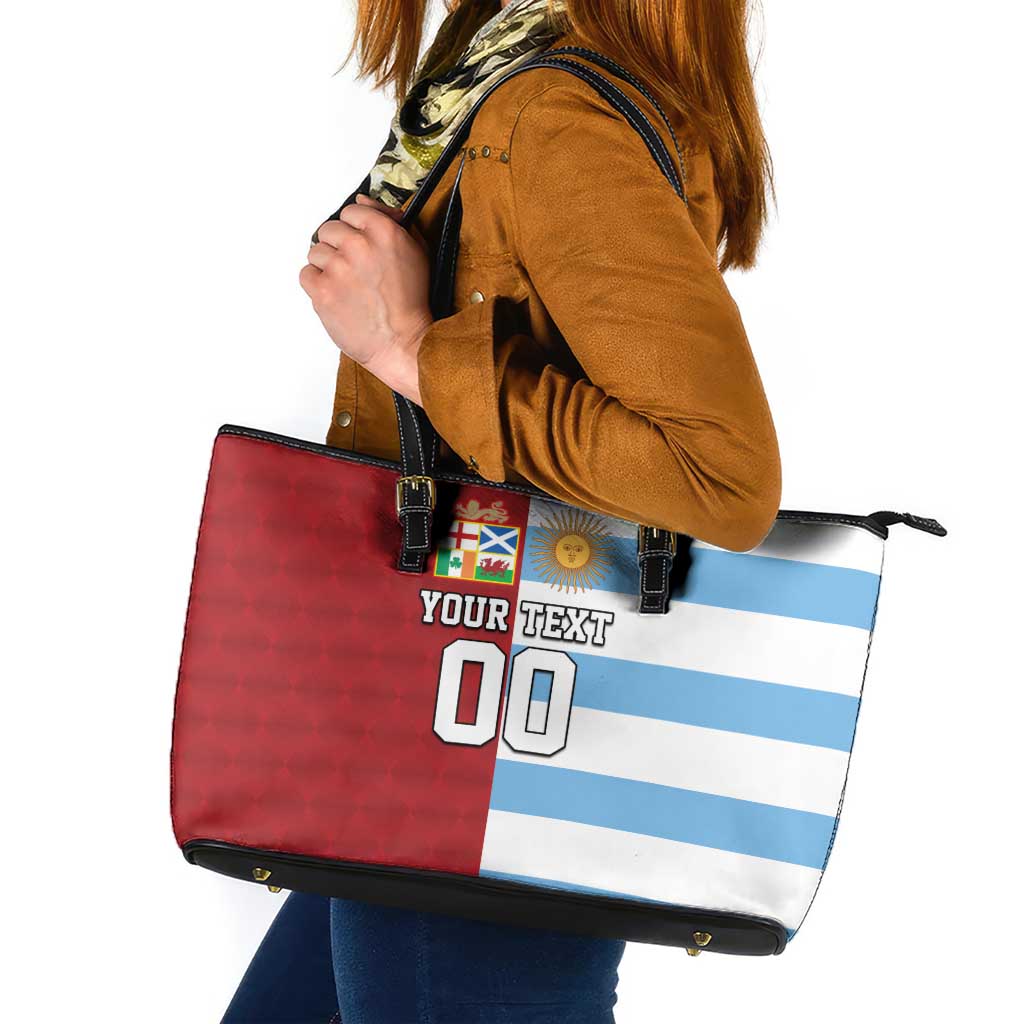 Custom British Lions-Argentina Leather Tote Bag Sporty Style