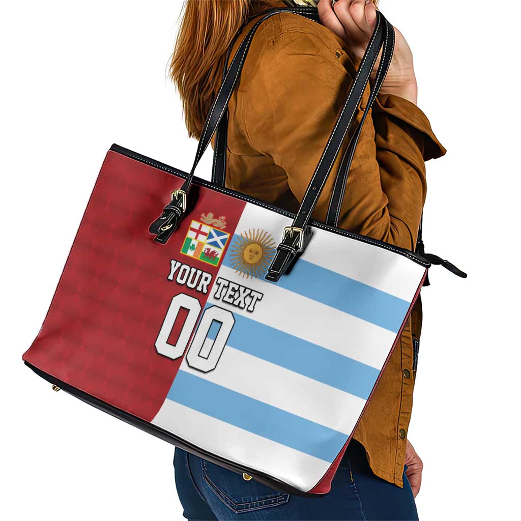 Custom British Lions-Argentina Leather Tote Bag Sporty Style