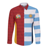 Custom British Lions-Argentina Long Sleeve Button Shirt Sporty Style