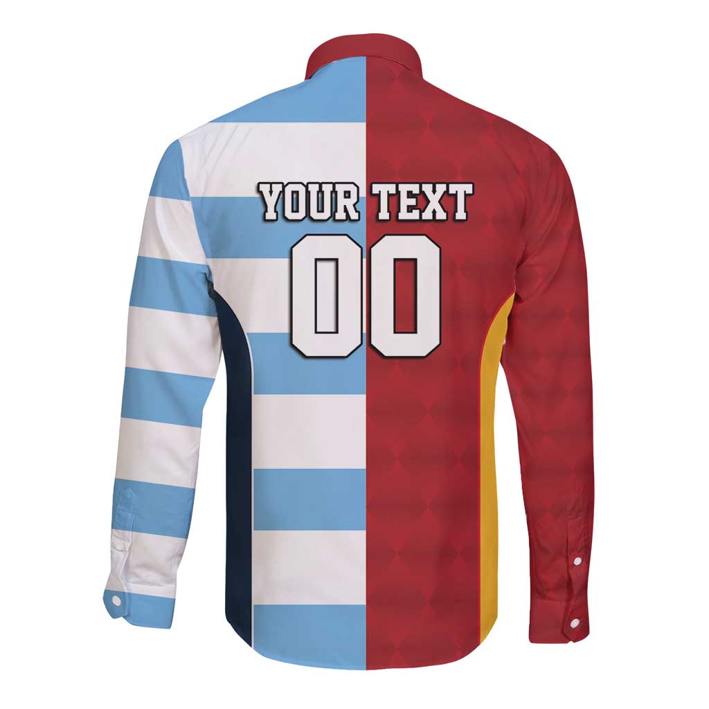 Custom British Lions-Argentina Long Sleeve Button Shirt Sporty Style