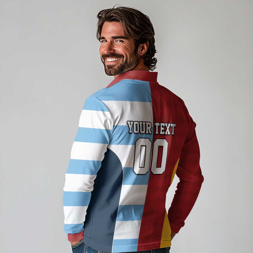 Custom British Lions-Argentina Long Sleeve Polo Shirt Sporty Style