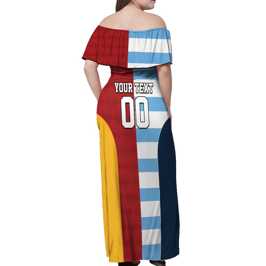 Custom British Lions-Argentina Off Shoulder Maxi Dress Sporty Style