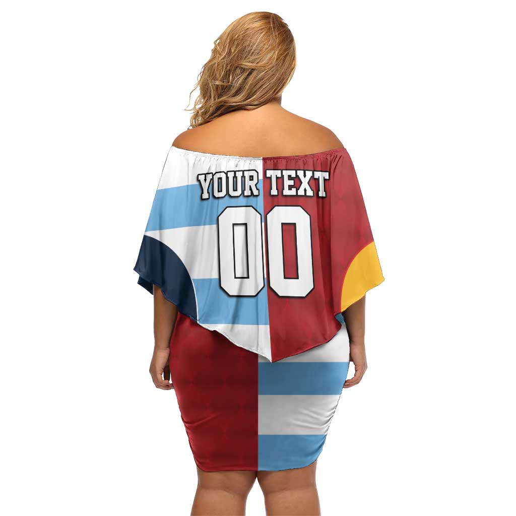 Custom British Lions-Argentina Off Shoulder Short Dress Sporty Style