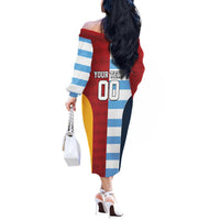 Custom British Lions-Argentina Off The Shoulder Long Sleeve Dress Sporty Style
