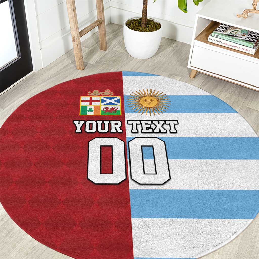 Custom British Lions-Argentina Round Carpet Sporty Style