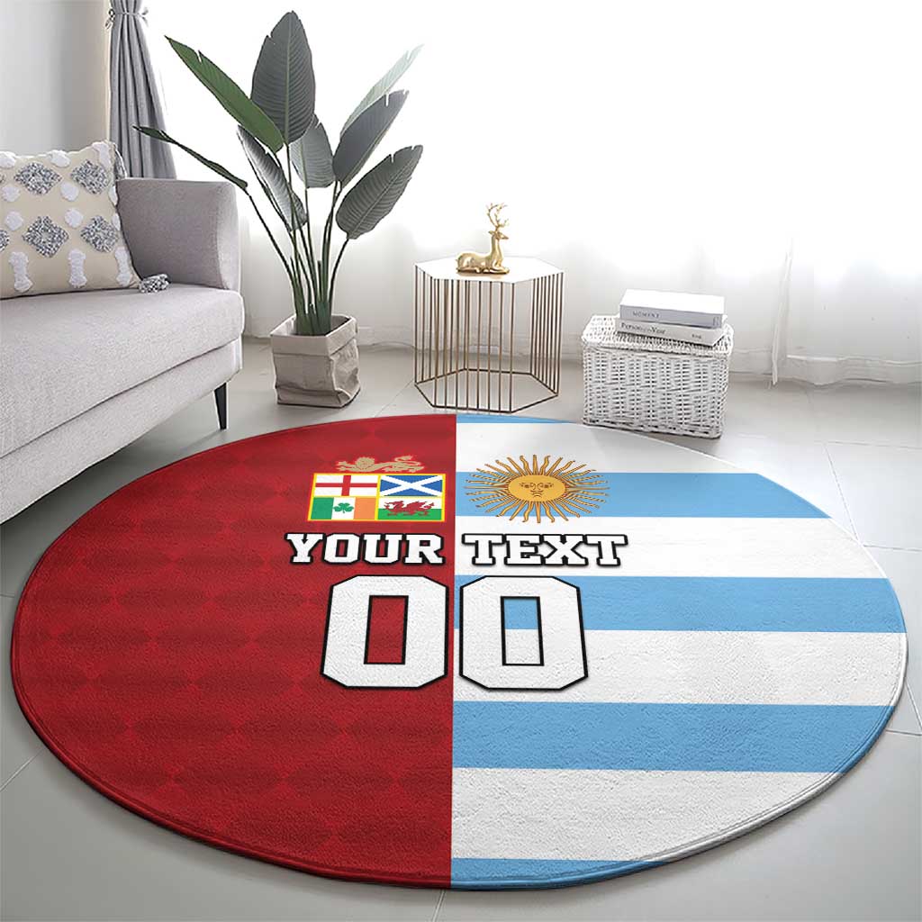Custom British Lions-Argentina Round Carpet Sporty Style