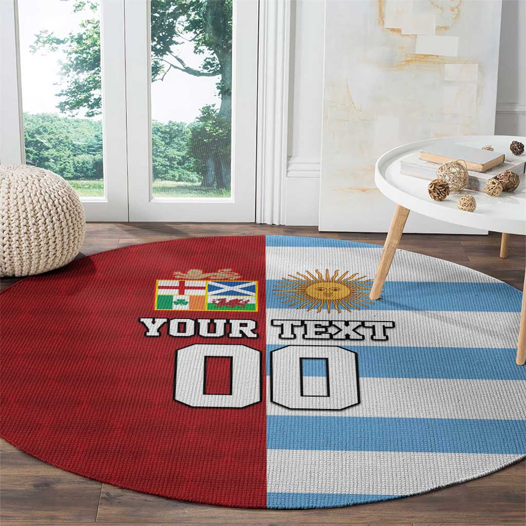 Custom British Lions-Argentina Round Carpet Sporty Style