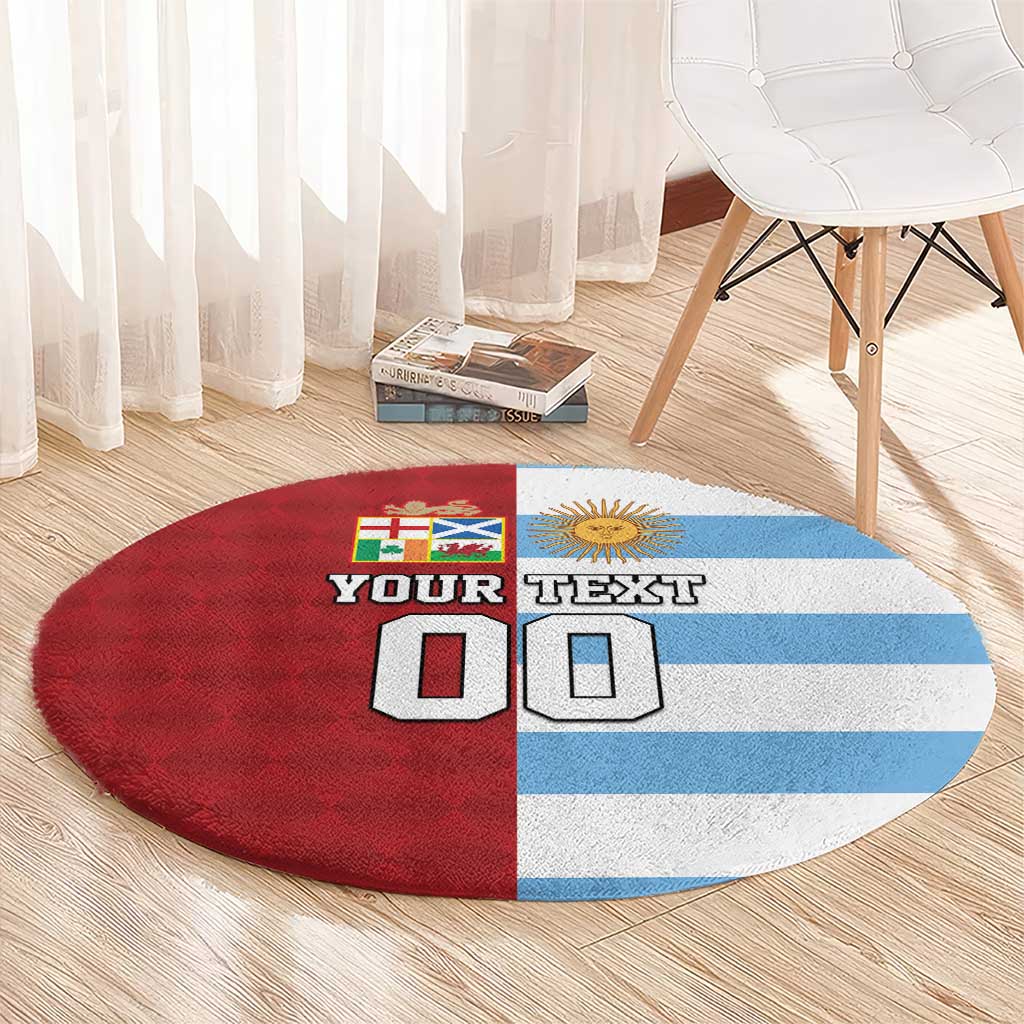Custom British Lions-Argentina Round Carpet Sporty Style