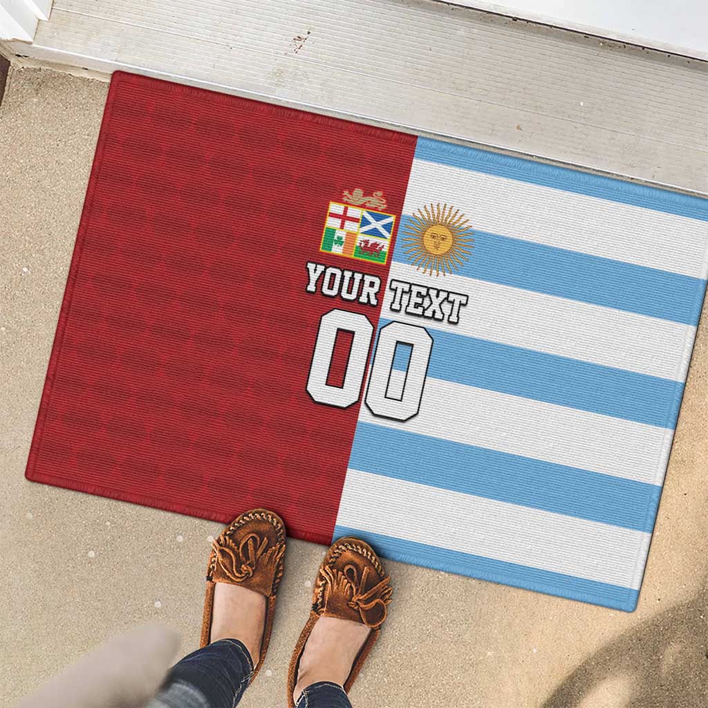 Custom British Lions-Argentina Rubber Doormat Sporty Style