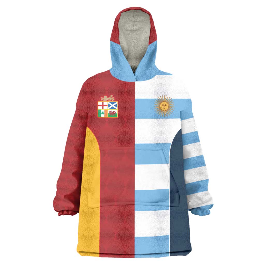 Custom British Lions-Argentina Wearable Blanket Hoodie Sporty Style