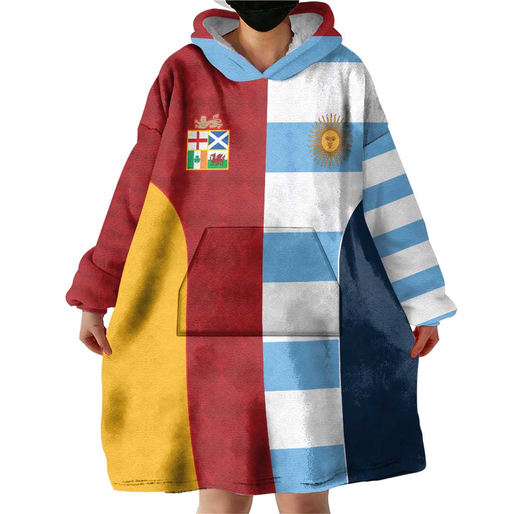 Custom British Lions-Argentina Wearable Blanket Hoodie Sporty Style