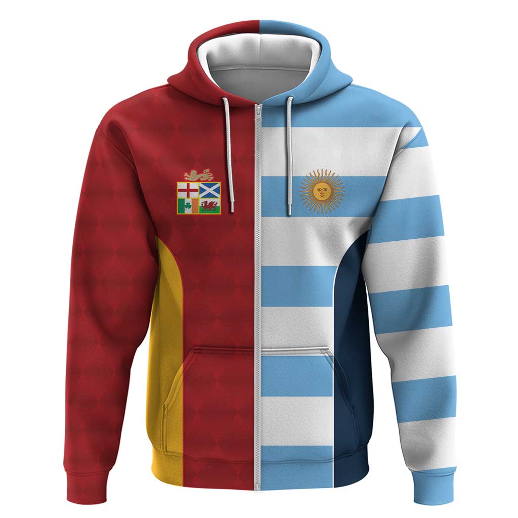 Custom British Lions-Argentina Zip Hoodie Sporty Style