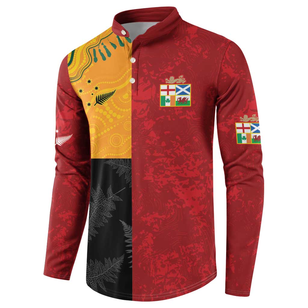 Custom British Lions-AUNZ Button Sweatshirt Australia-New Zealand Indigenous Motif