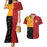 Custom British Lions-AUNZ Couples Matching Mermaid Dress and Hawaiian Shirt Australia-New Zealand Indigenous Motif