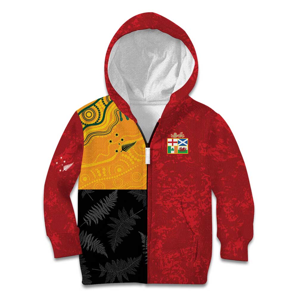 Custom British Lions-AUNZ Kid Hoodie Australia-New Zealand Indigenous Motif