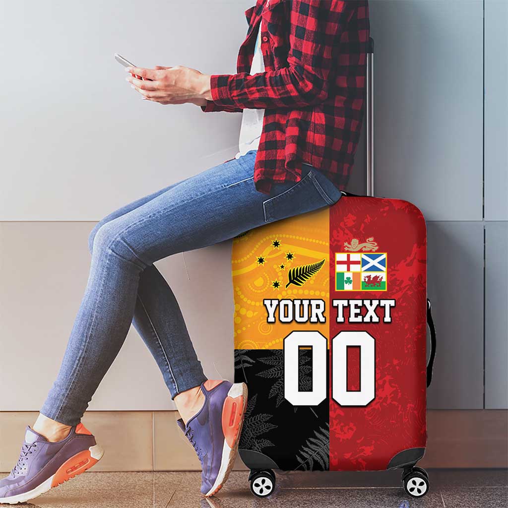Custom British Lions-AUNZ Luggage Cover Australia-New Zealand Indigenous Motif