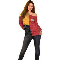 Custom British Lions-AUNZ Off Shoulder Sweater Australia-New Zealand Indigenous Motif