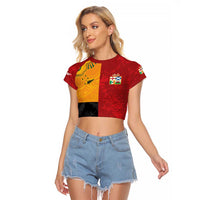 Custom British Lions-AUNZ Raglan Cropped T Shirt Australia-New Zealand Indigenous Motif