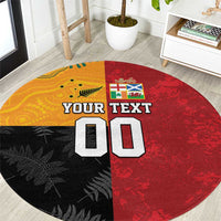 Custom British Lions-AUNZ Round Carpet Australia-New Zealand Indigenous Motif