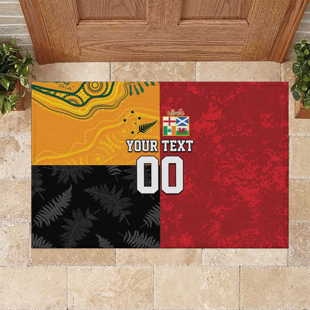 Custom British Lions-AUNZ Rubber Doormat Australia-New Zealand Indigenous Motif