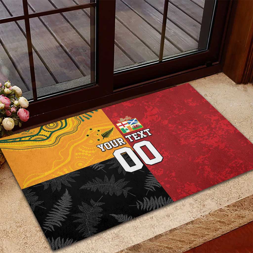 Custom British Lions-AUNZ Rubber Doormat Australia-New Zealand Indigenous Motif