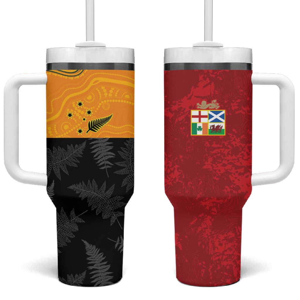 Custom British Lions-AUNZ Tumbler With Handle Australia-New Zealand Indigenous Motif