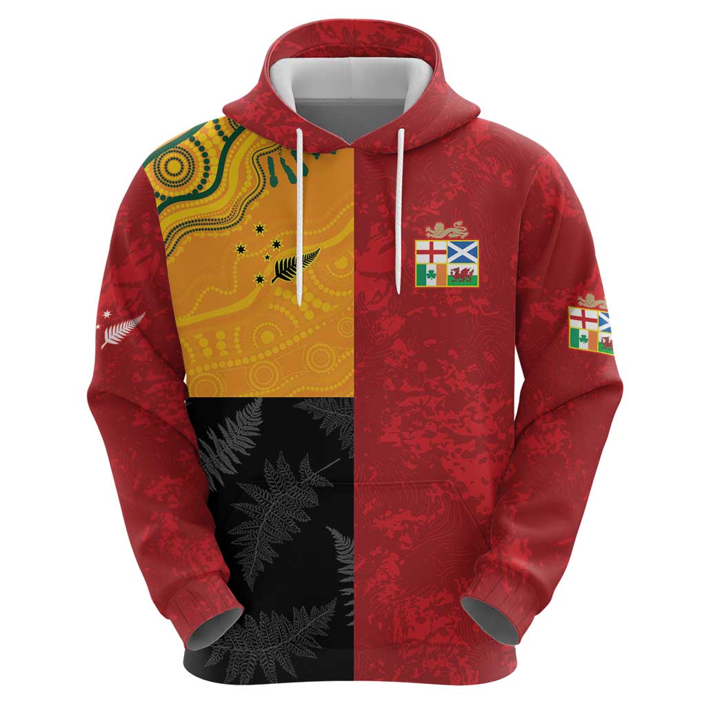 Custom British Lions-AUNZ Zip Hoodie Australia-New Zealand Indigenous Motif