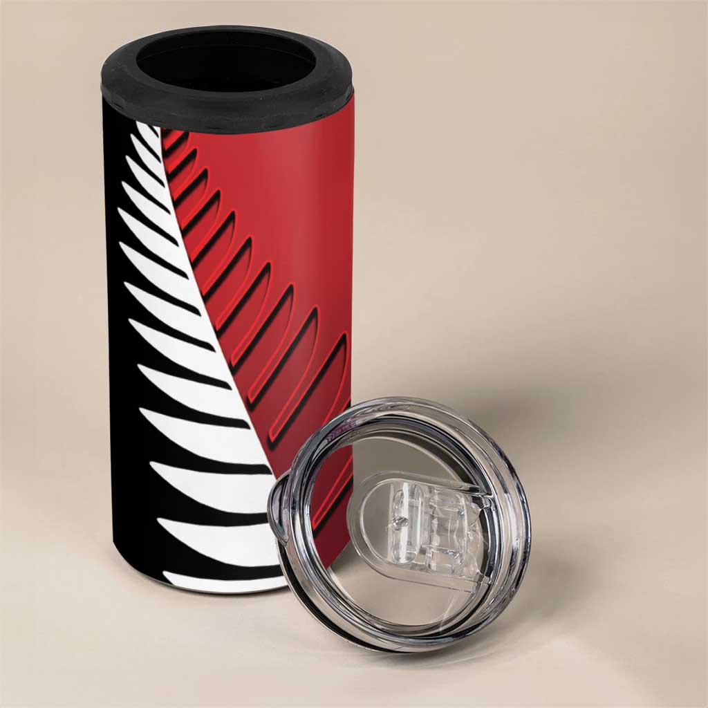 Custom British Lions New Zealand 4 in 1 Can Cooler Tumbler Half Black Fern