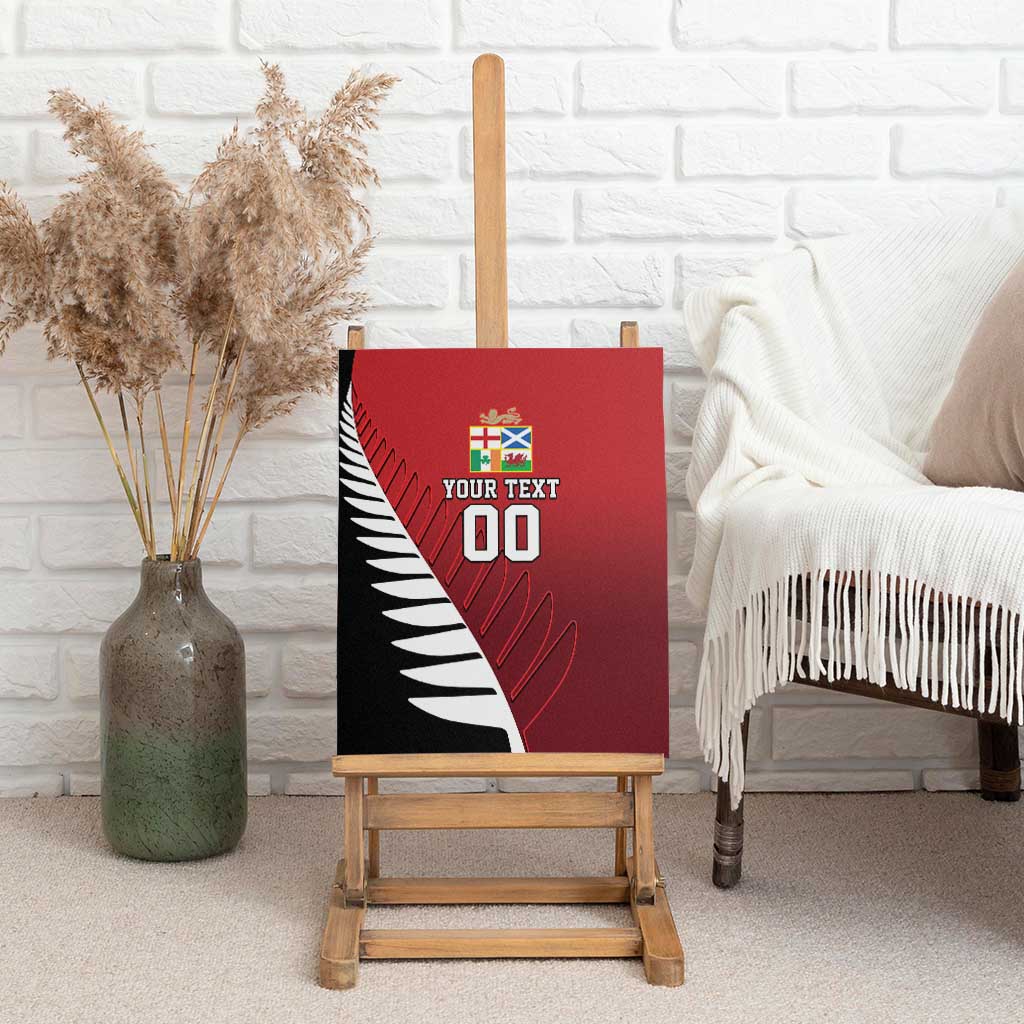 Custom British Lions New Zealand Canvas Wall Art Half Black Fern