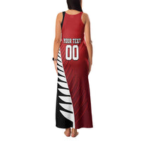 Custom British Lions New Zealand Family Matching Tank Maxi Dress and Hawaiian Shirt Half Black Fern
