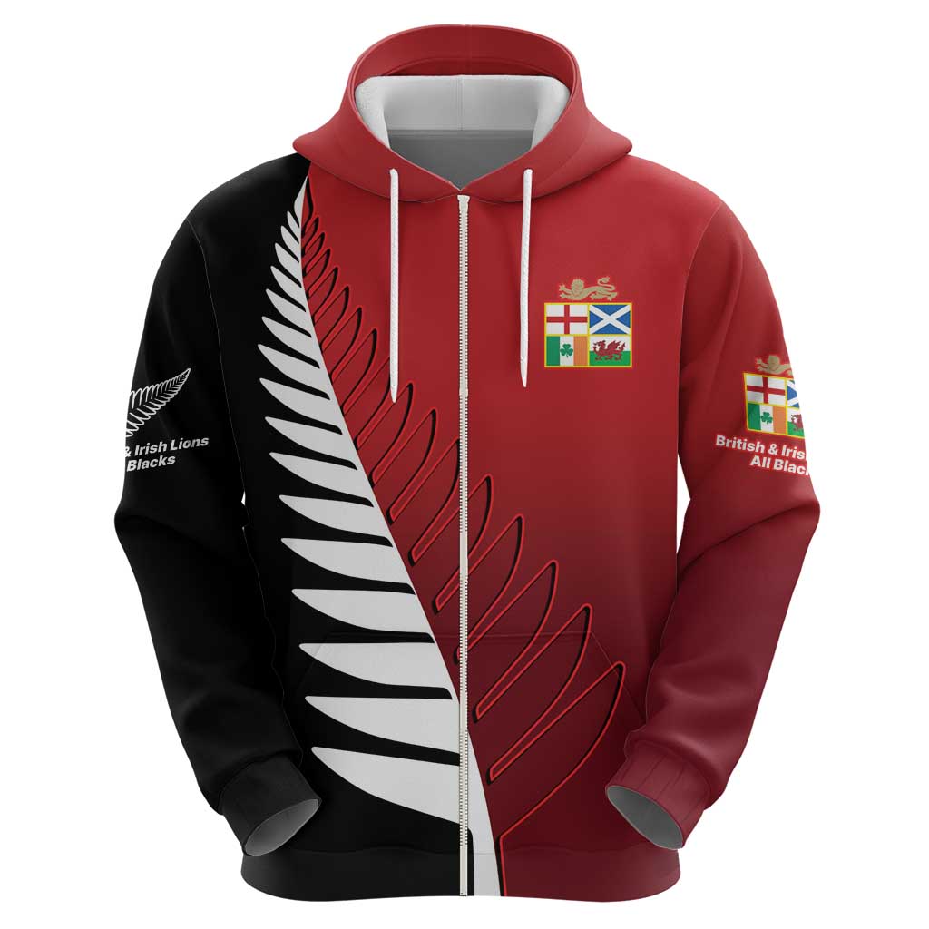 Custom British Lions New Zealand Hoodie Half Black Fern