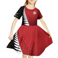 Custom British Lions New Zealand Kid Short Sleeve Dress Half Black Fern