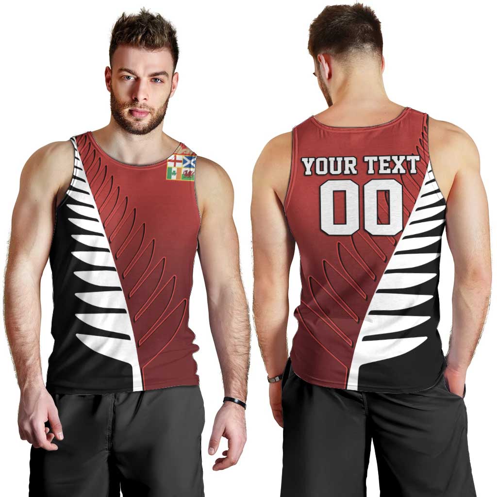 Custom British Lions New Zealand Men Tank Top Half Black Fern