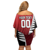 Custom British Lions New Zealand Off Shoulder Short Dress Half Black Fern