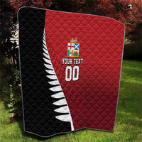 Custom British Lions New Zealand Quilt Half Black Fern