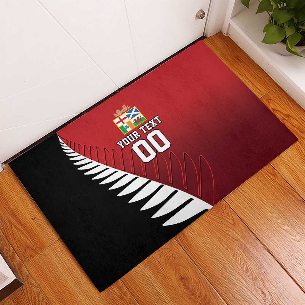 Custom British Lions New Zealand Rubber Doormat Half Black Fern