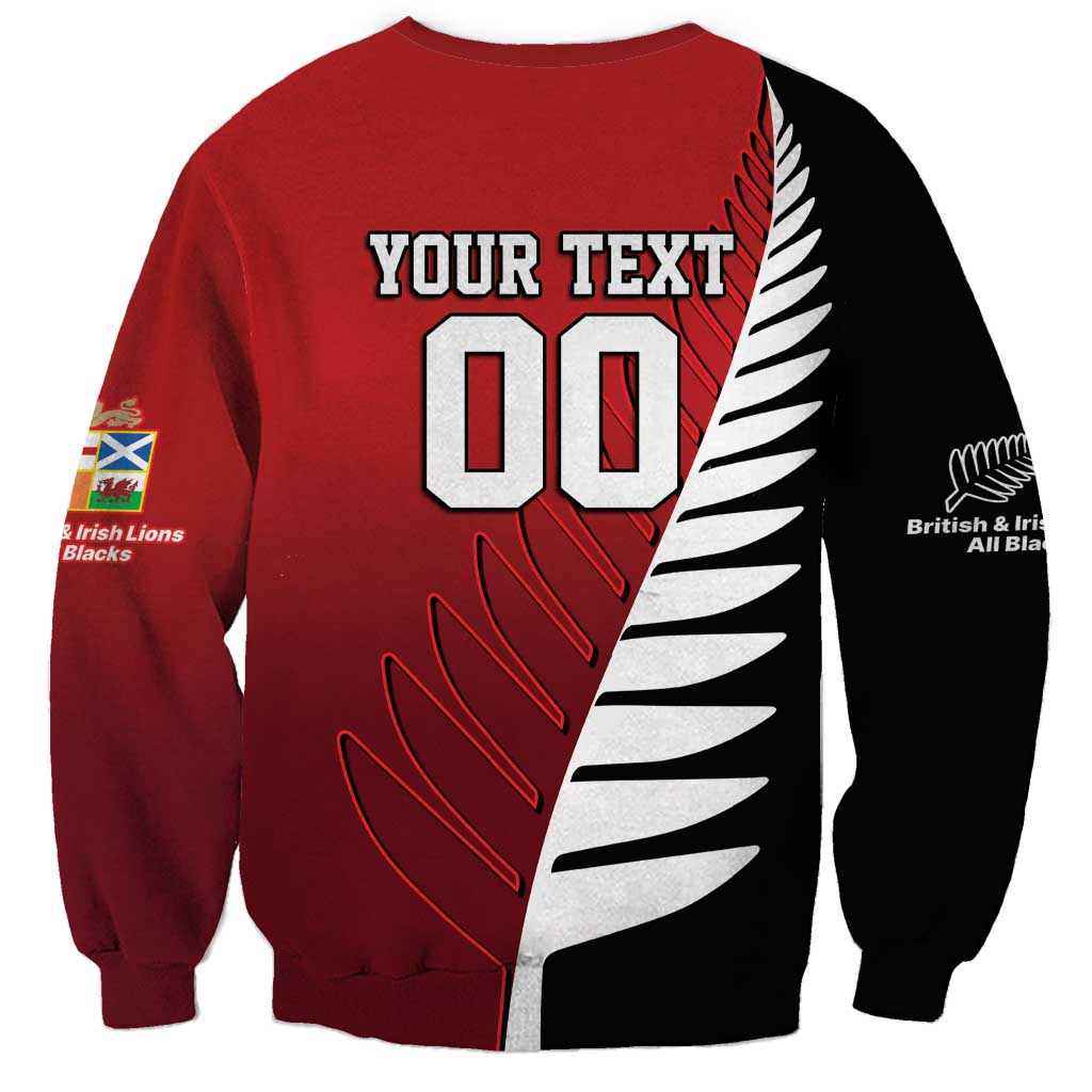 Custom British Lions New Zealand Sweatshirt Half Black Fern