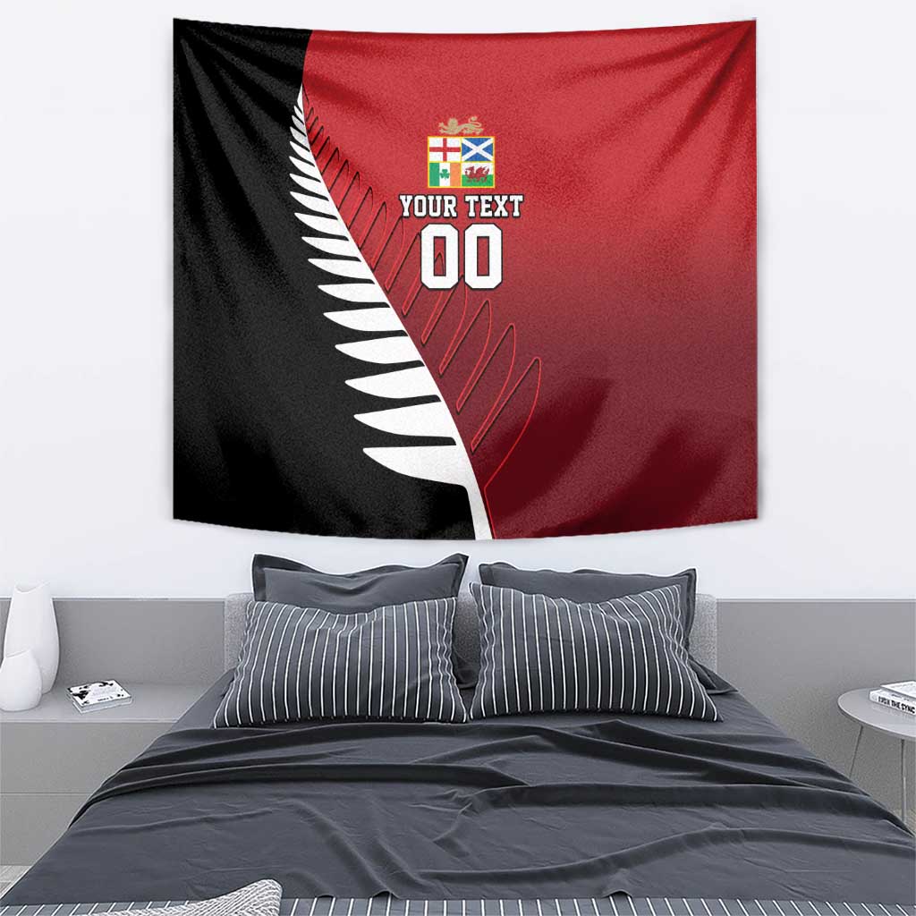 Custom British Lions New Zealand Tapestry Half Black Fern