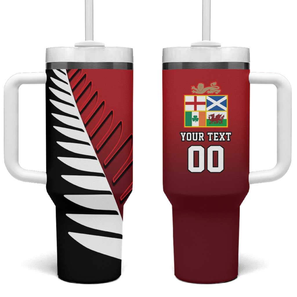Custom British Lions New Zealand Tumbler With Handle Half Black Fern