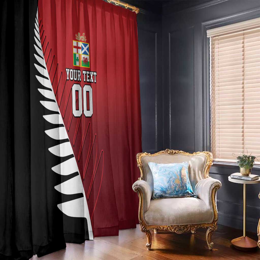 Custom British Lions New Zealand Window Curtain Half Black Fern