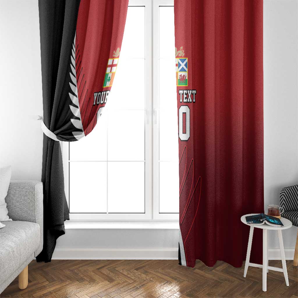 Custom British Lions New Zealand Window Curtain Half Black Fern