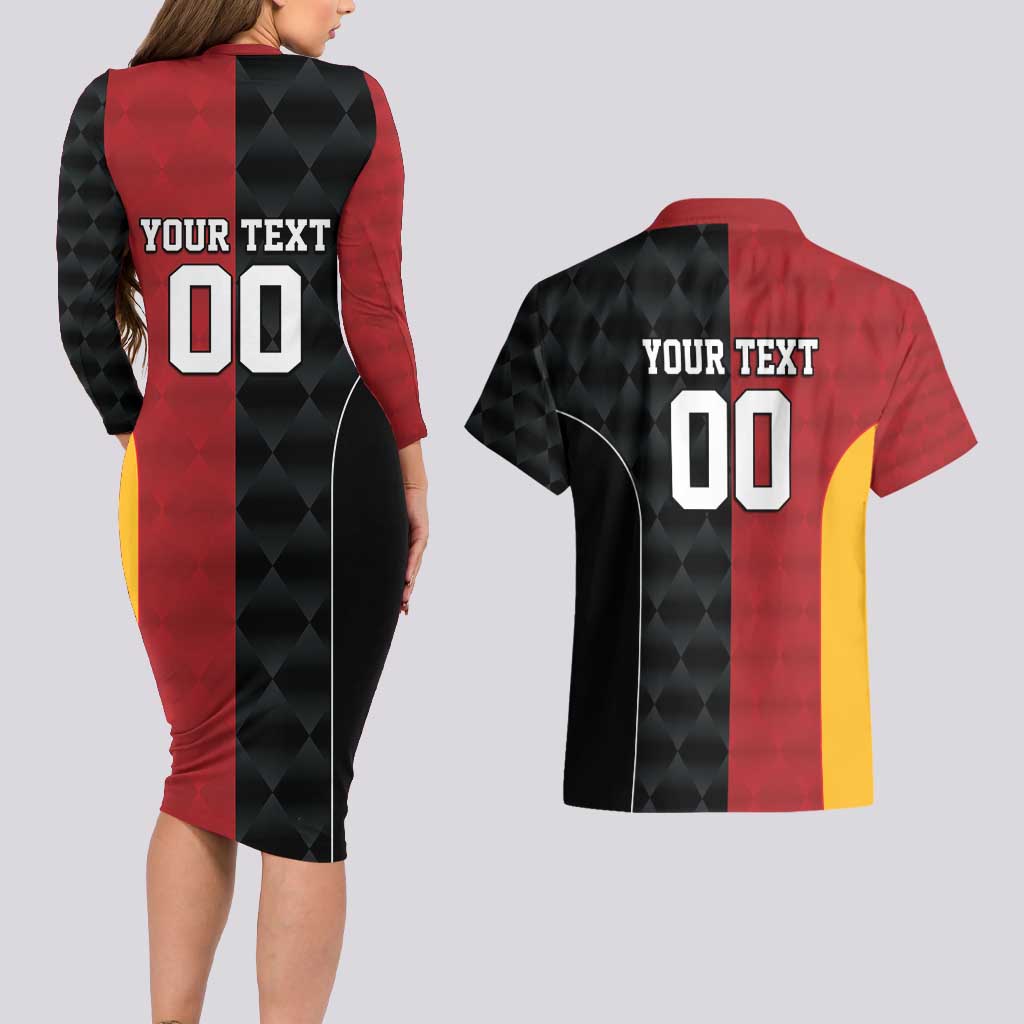 Custom British Lions New Zealand Couples Matching Long Sleeve Bodycon Dress and Hawaiian Shirt Sporty Style