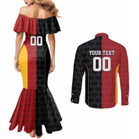 Custom British Lions New Zealand Couples Matching Mermaid Dress and Long Sleeve Button Shirt Sporty Style