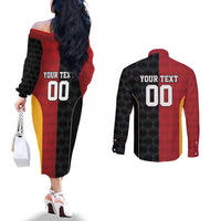 Custom British Lions New Zealand Couples Matching Off The Shoulder Long Sleeve Dress and Long Sleeve Button Shirt Sporty Style